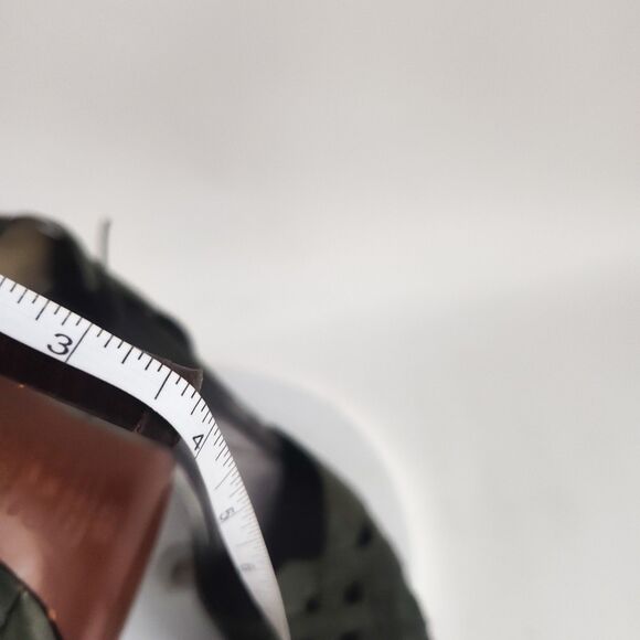 Aldo Heels Size 9 Y2K 90s Olive Green Leather Pointy Toe Ankle Strap Stiletto - Picture 11 of 11